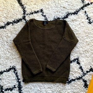 J. Crew Deep Green Wool Ribbed Sweater